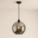 Irvine Matt Black Globe Pendant Light | 4 Glass Finishes