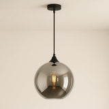 Irvine Matt Black Globe Pendant Light | 4 Glass Finishes