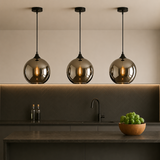 Irvine Matt Black Globe Pendant Light | 4 Glass Finishes