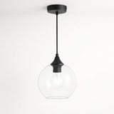 Irvine Matt Black Globe Pendant Light | 4 Glass Finishes