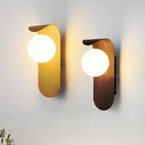 Scandinavian Wood Globe Wall Sconce | Warm & Cold White LED