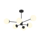6/8/12-Light Two-Tier Sputnik Opal Globe Chandelier