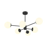 6/8/12-Light Two-Tier Sputnik Opal Globe Chandelier