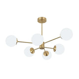 6/8/12-Light Two-Tier Sputnik Opal Globe Chandelier