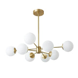 6/8/12-Light Two-Tier Sputnik Opal Globe Chandelier