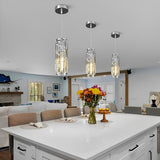Elowen Crystal Cluster Pendant Light Chrome 1-Light
