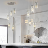 Elowen Crystal Cluster Pendant Light Chrome 5-Light