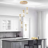 Elowen Crystal Cluster Pendant Light Gold 5-Light