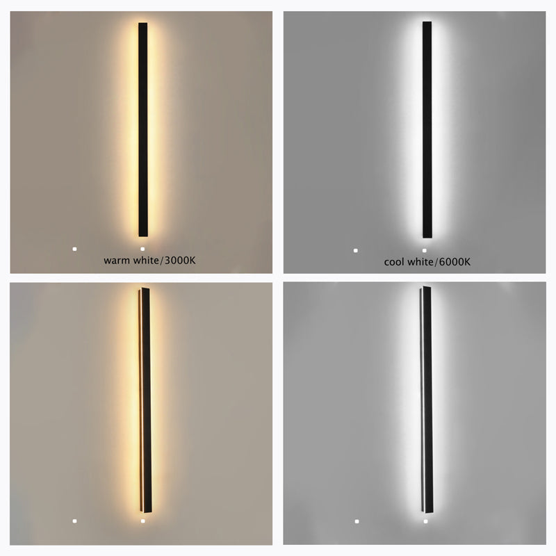 Silex linear outdoor LED wall light matte black — GildNest UK