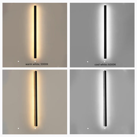 Silex linear outdoor LED wall light matte black — GildNest UK