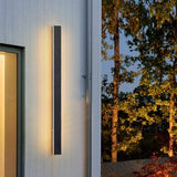 Silex linear outdoor LED wall light matte black — GildNest UK