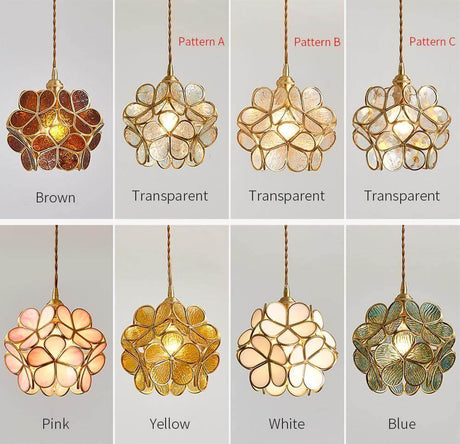 Glass Petal Pendant Light colour options