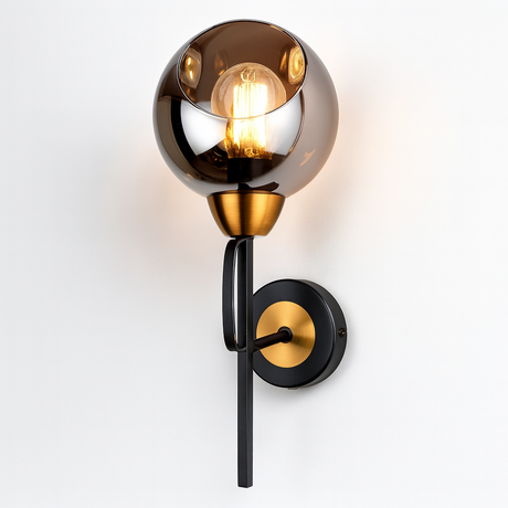 Grafton Wall Light – Smoked Glass & Brass