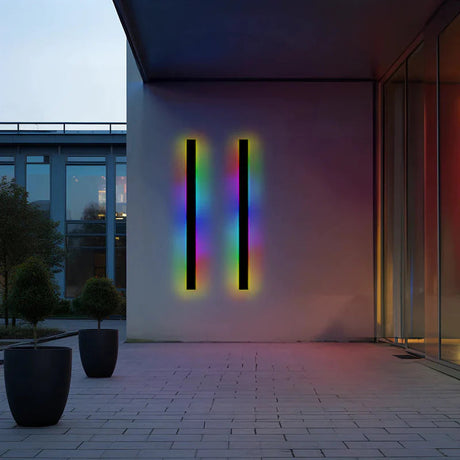 Silex linear outdoor LED wall light matte black — GildNest UK