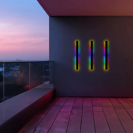 Silex linear outdoor LED wall light matte black — GildNest UK