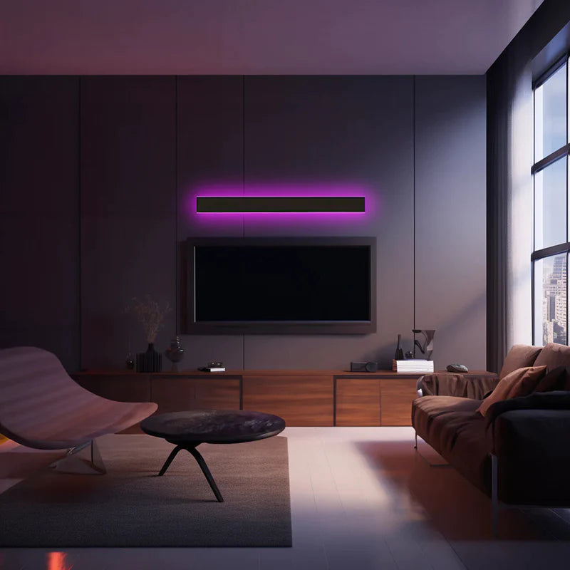 Silex linear outdoor LED wall light matte black — GildNest UK