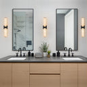 Glitre marble tube LED wall sconce in matte black — GildNest UK