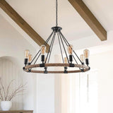 Vintage rope chandelier detail rope wrap — GildNest UK
