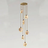 Lenzi Spanish Alabaster Disc Chandelier
