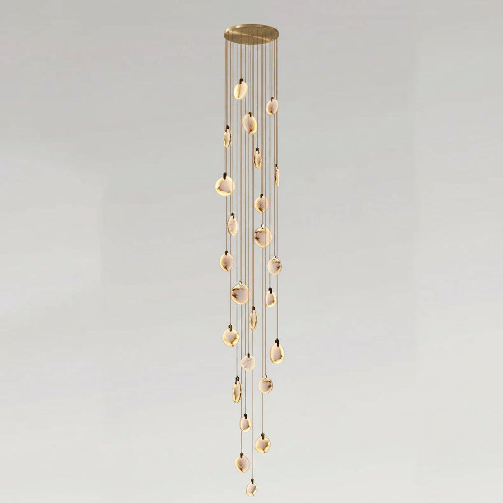 Lenzi Spanish Alabaster Disc Chandelier