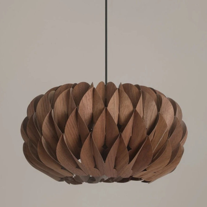 Gris Japandi Veneer Pendant Light