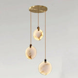 Lenzi Spanish Alabaster Disc Chandelier