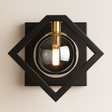 Marlow black gold wall sconce with smoked glass shade — GildNest UK
