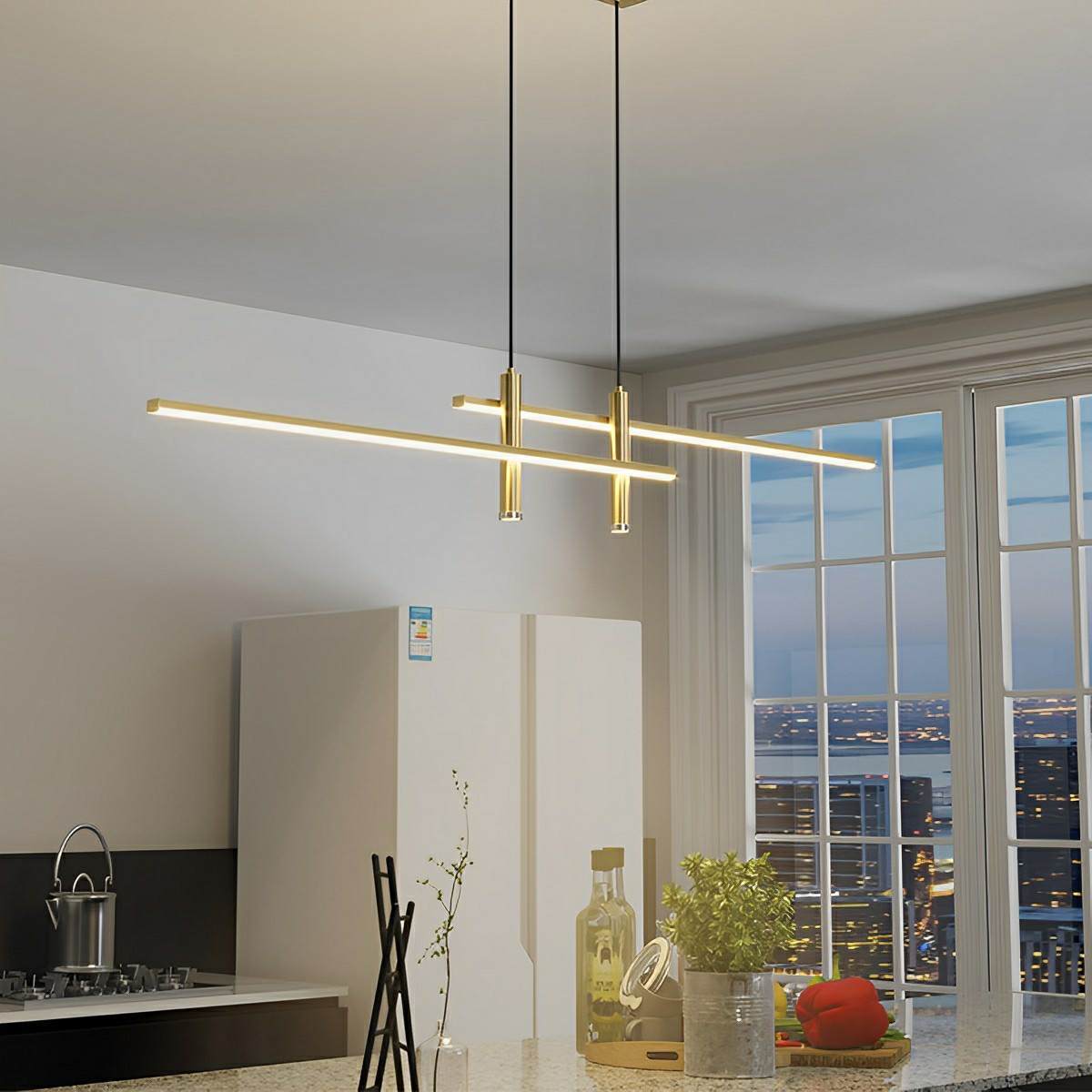 Modern Minimalist LED Long Strip Pendant Light