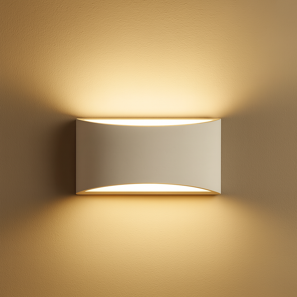 Batlow large plaster up down wall light lifestyle — GildNest UK