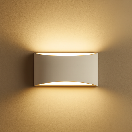 Batlow large plaster up down wall light lifestyle — GildNest UK