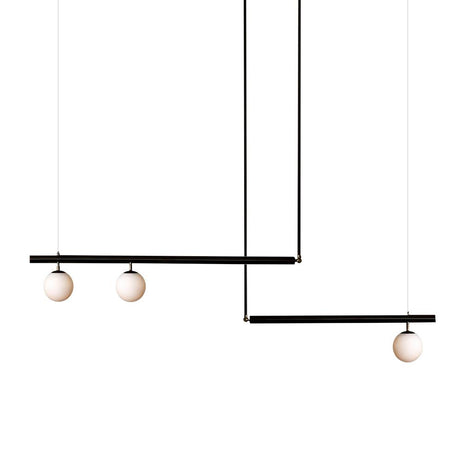 Modern Glass Globe Linear Chandelier