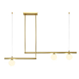 Modern Glass Globe Linear Chandelier