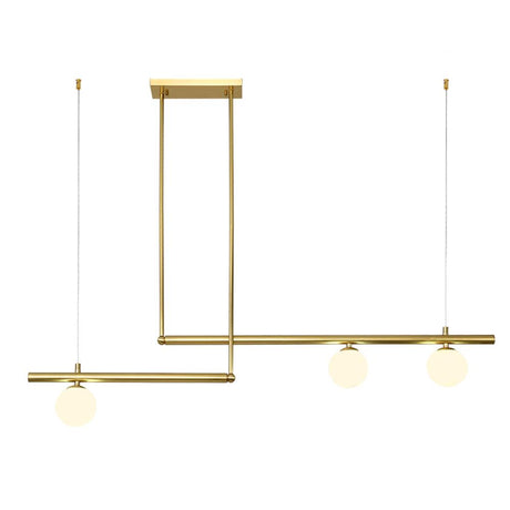 Modern Glass Globe Linear Chandelier