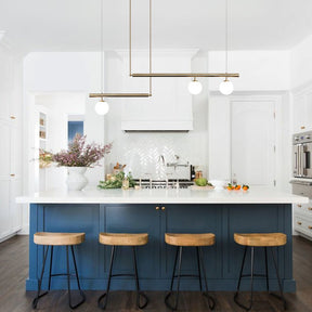 Modern Glass Globe Linear Chandelier