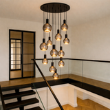Roma 12 Light Spiral Pendant – Sculptural Multi-Drop Staircase Light