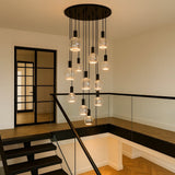 Roma 12 Light Spiral Pendant – Sculptural Multi-Drop Staircase Light