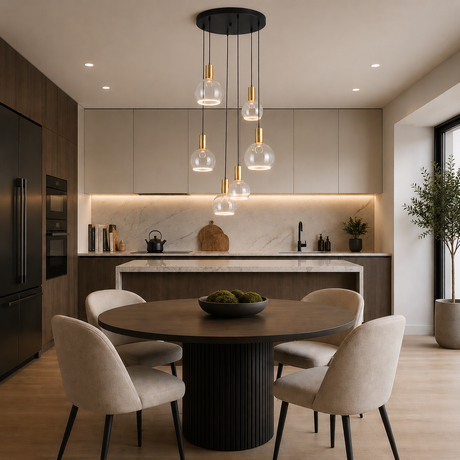 Roma 6 Light Spiral Pendant – Architectural Drop Chandelier