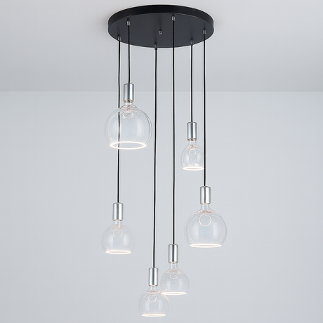 Roma 6 Light Spiral Pendant – Architectural Drop Chandelier
