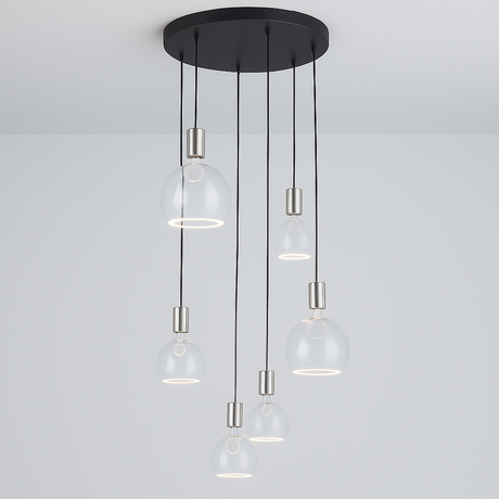 Roma 6 Light Spiral Pendant – Architectural Drop Chandelier