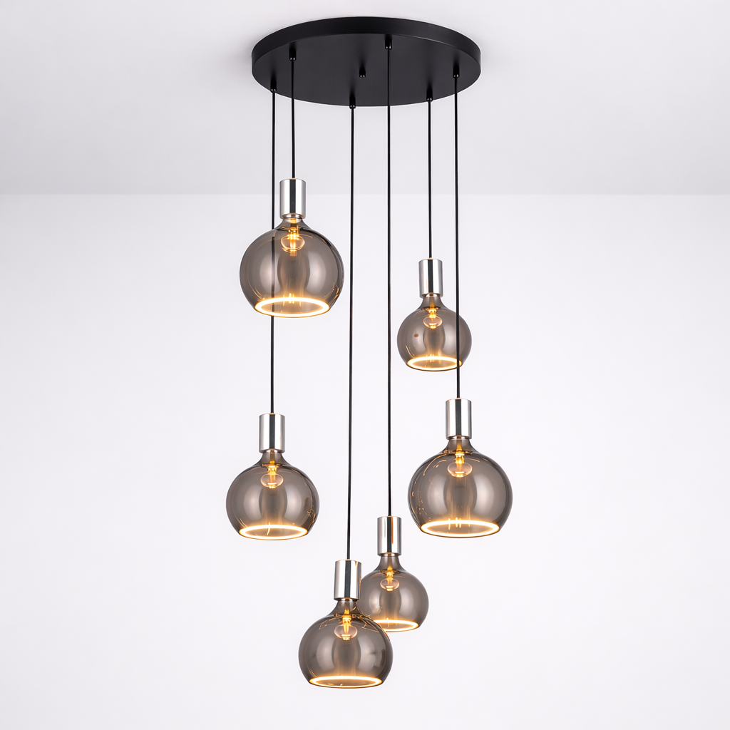 Roma 6 Light Spiral Pendant – Architectural Drop Chandelier