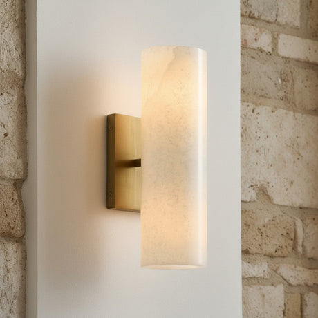 Doran Modern Elegant Alabaster Tube Sconce