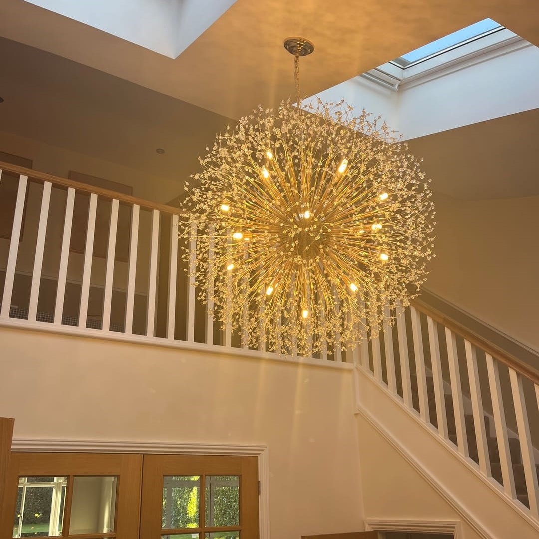 Chrome sputnik chandelier 20 arms detail — GildNest UK