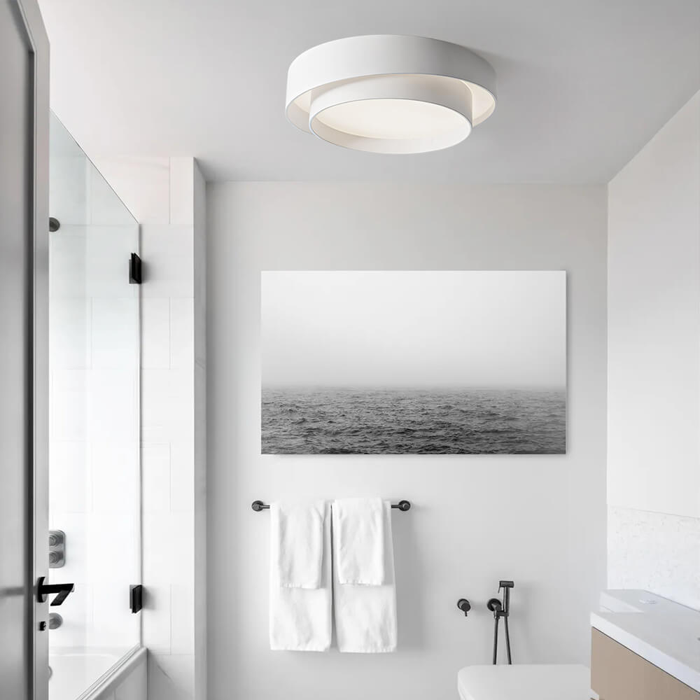 Rin Concentric Ring Flush Mount Ceiling Light Cool White White