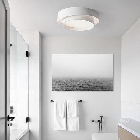Rin Concentric Ring Flush Mount Ceiling Light Cool White White