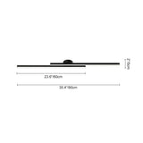 Black LED ceiling light 90cm hallway — GildNest UK