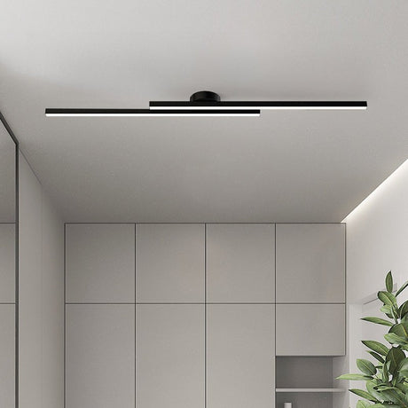 Black LED strip ceiling light close-up — GildNest UK