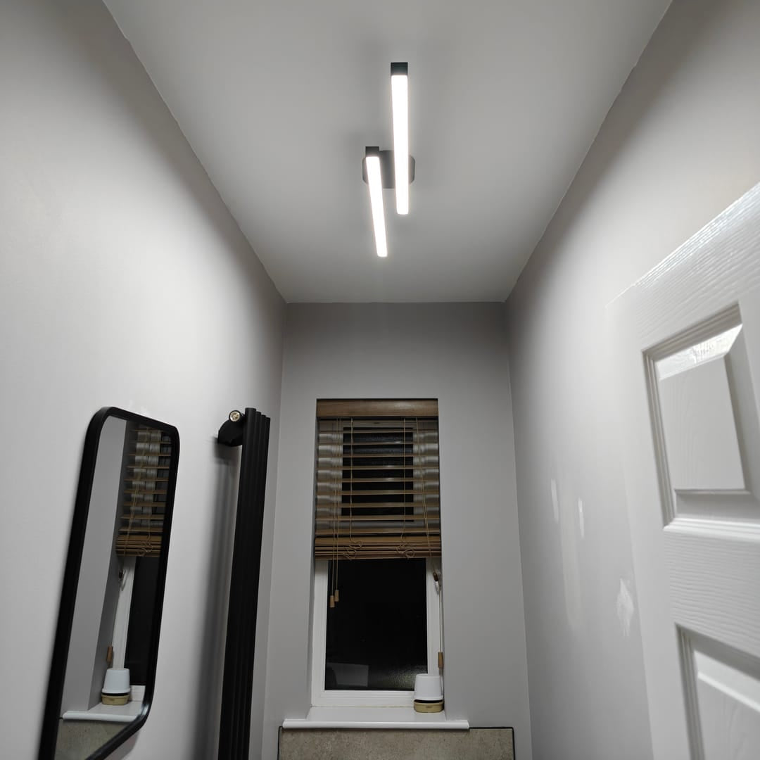 Matte black long LED strip ceiling light — GildNest UK