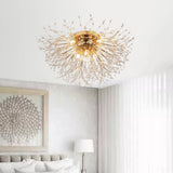 Speck Beaded Sputnik Flush Mount Ceiling Light Gold 8 Bulbs