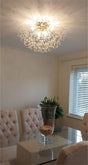 Speck Beaded Sputnik Flush Mount Ceiling Light Gold 5 Bulbs