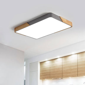 Rectangle LED flush mount ceiling light grey with remote — GildNest UK